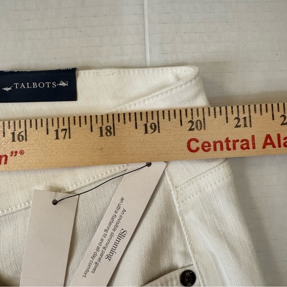 Talbots Jeggins Crop High Waist Skinny Leg. White Jeans - Picture 4 of 7
